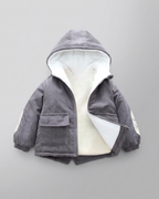 Chaqueta de invierno acolchada de pana para niño y con capucha cálida  ropa infantil invierno , Ideal para clima otoñal en España