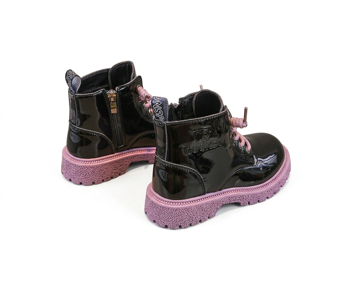 Bota de invierno brillante con estilo moderno para niños en España