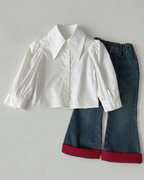 Conjunto niña invierno 3 piezas ropa infantil con chaqueta de felpa y cuello ancho en España