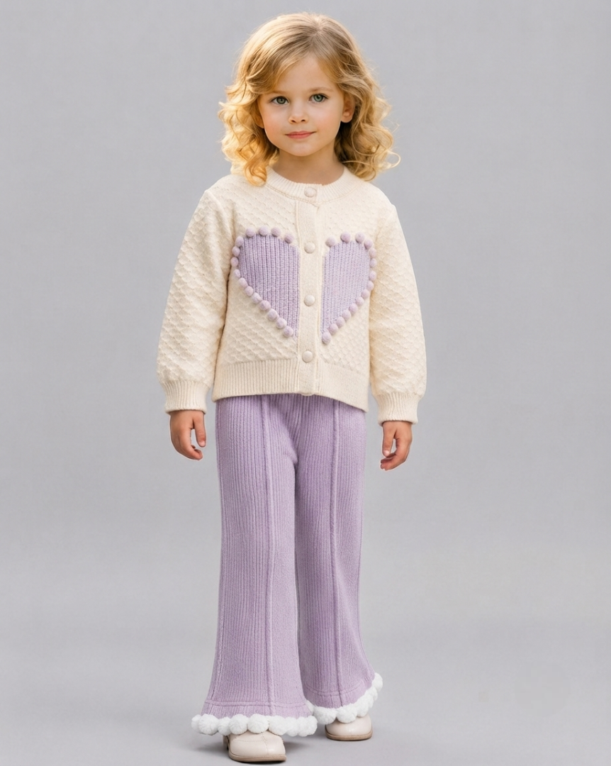 Conjunto Niña Invierno 2 Piezas Corazón Bordado