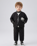 Conjunto bebé panda de invierno 2 piezas (chaqueta y pantalón) de algodón acolchado, cuello alto