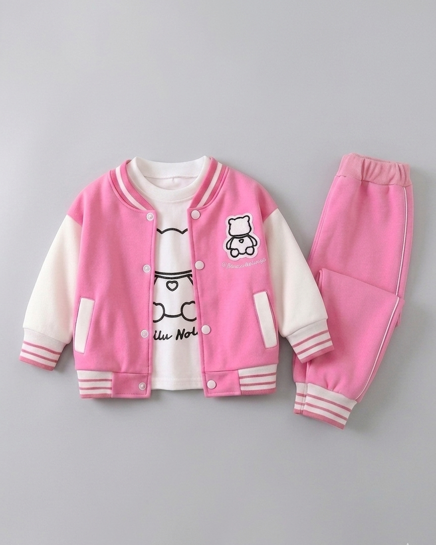 Conjunto deportivo niño Bear Cool estilo varsity de algodón suave | conjunto niño cómodo para diario en España