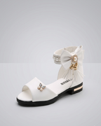 Sandalias Niña Perlas Lazo Elegante