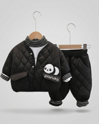 Conjunto bebé panda de invierno 2 piezas (chaqueta y pantalón) de algodón acolchado, cuello alto
