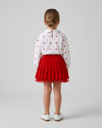 Conjunto niña 2 piezas falda de tul roja y camiseta con corazones – ropa niña elegante en España