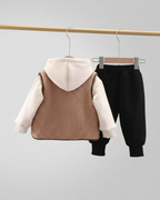 Conjunto bebé invierno 3 piezas ropa bebé invierno chaqueta de felpa, sudadera con capucha y pantalón en España