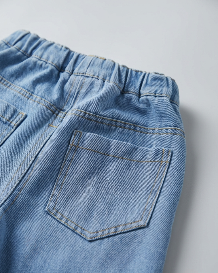 Conjunto niña 3 piezas invierno: camisa manga larga, chaleco de lana y pantalón vaquero en España