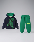 Conjunto niño invierno 2 piezas sudadera con capucha y pantalón osito 3D ,ropa niño invierno Ideal para primavera en España