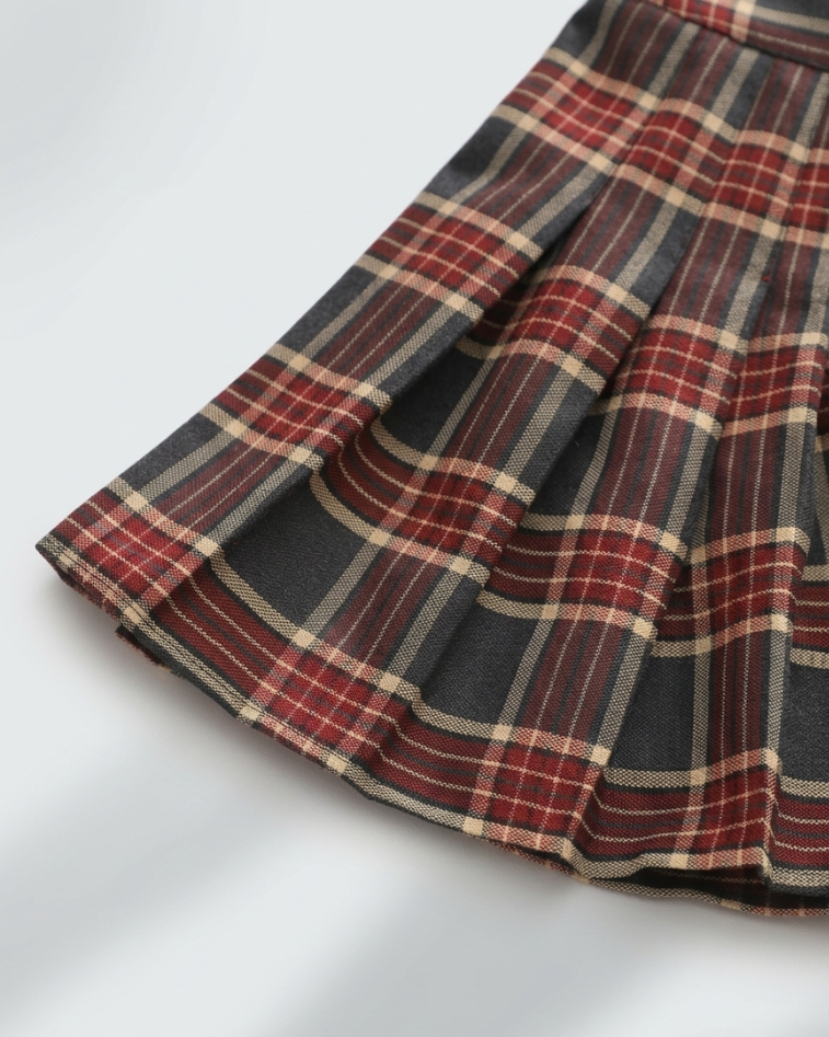 Conjunto niña invierno 2 piezas suéter de lana y falda a cuadros – ropa niña invierno en España