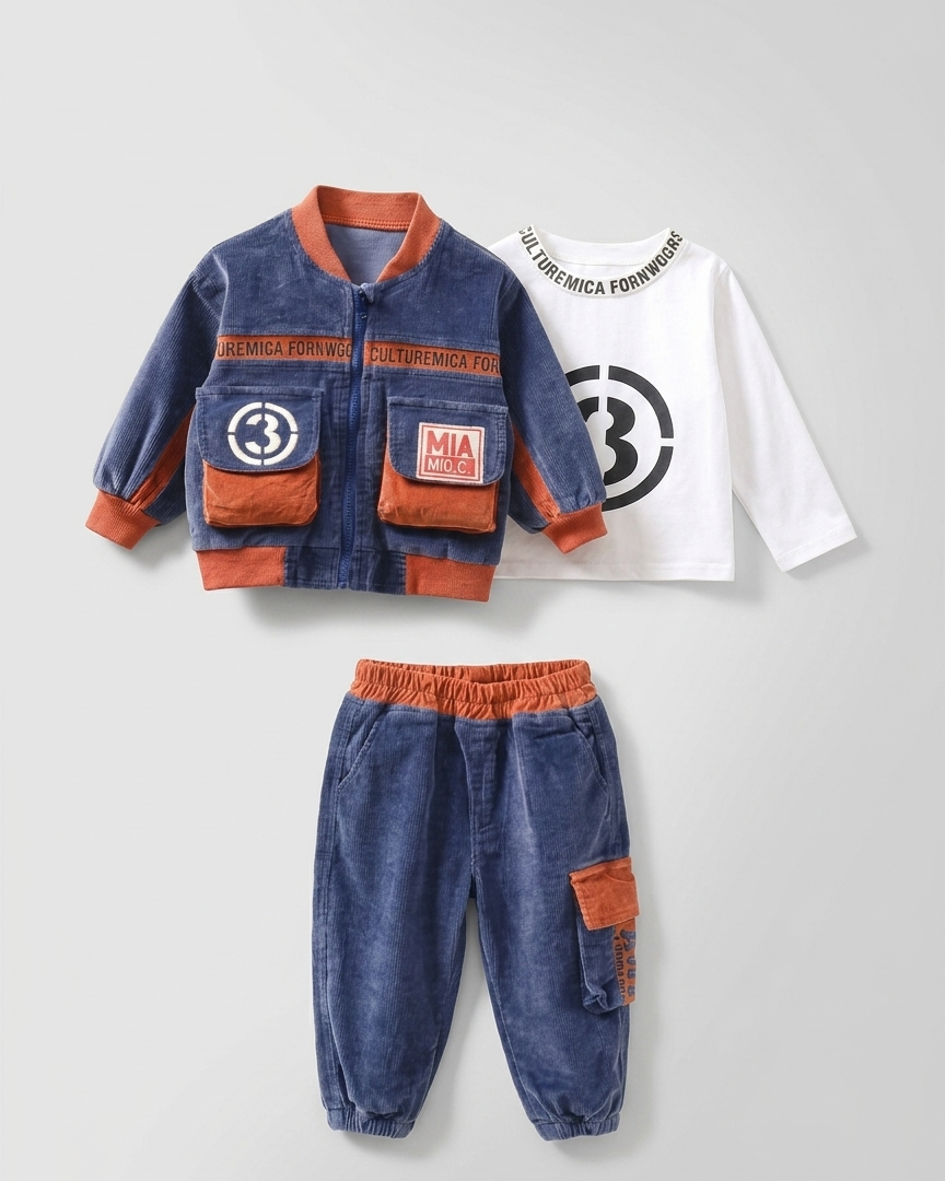 Conjunto de Terciopelo para Niño: Chaqueta, Camiseta y Pantalón en España