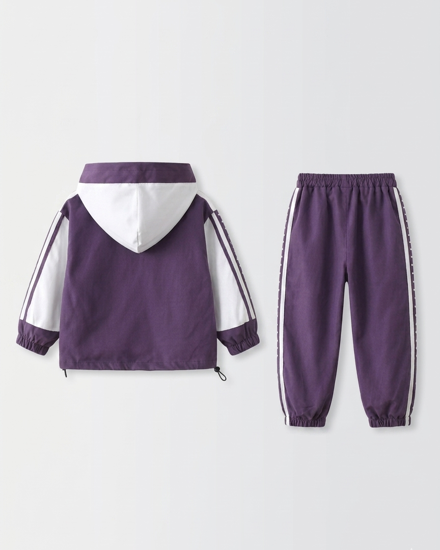Conjunto deportivo niño 3 piezas con capucha, chándal infantil moderno y cómodo, Ideal para primavera y para clima otoñal en España