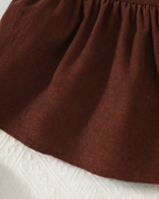 Conjunto niña invierno 2 piezas: blusa manga larga y vestido con tirantes elegante,Ideal para primavera y para clima otoñal en España
