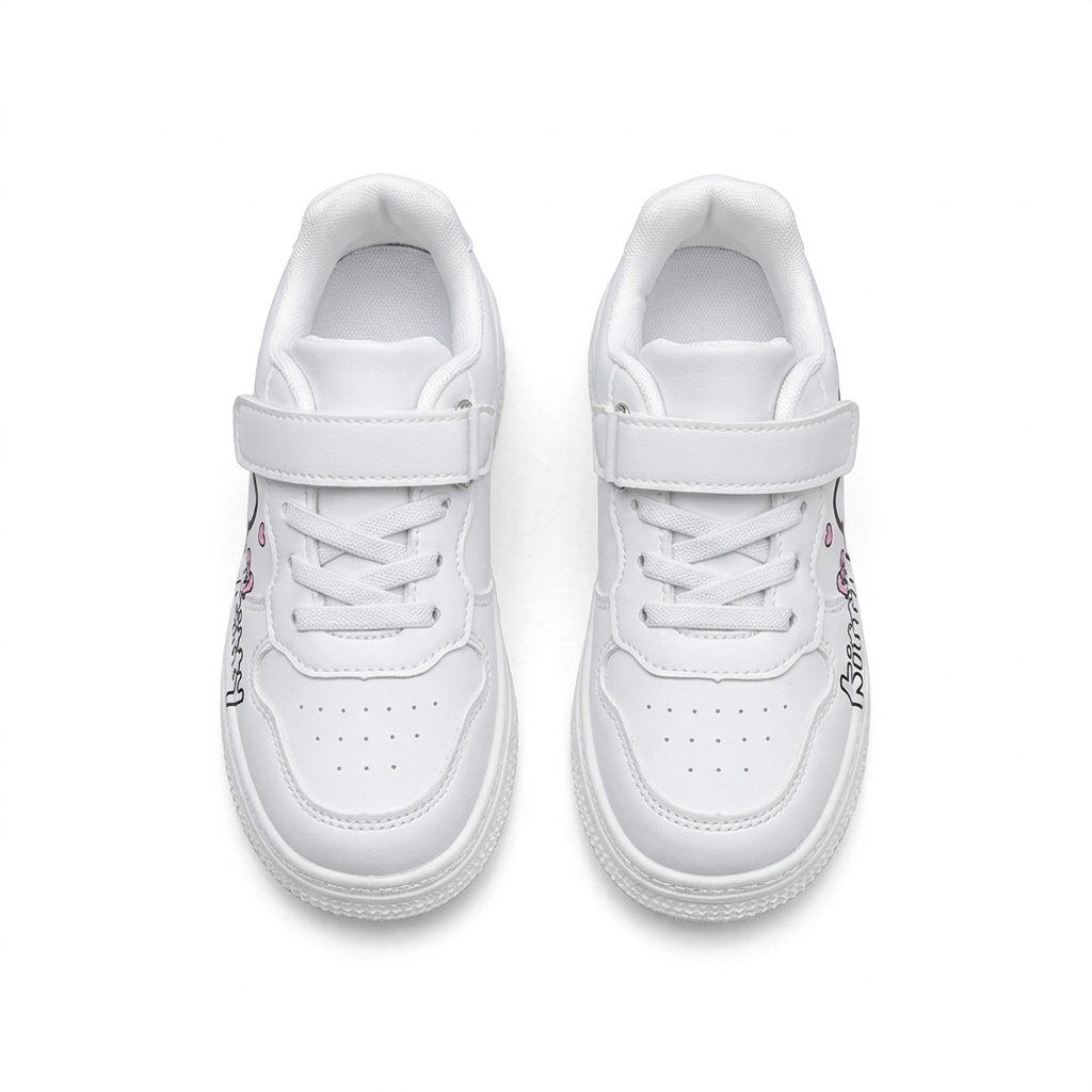 Zapato infantil blanco con diseño de dibujos animados. en España