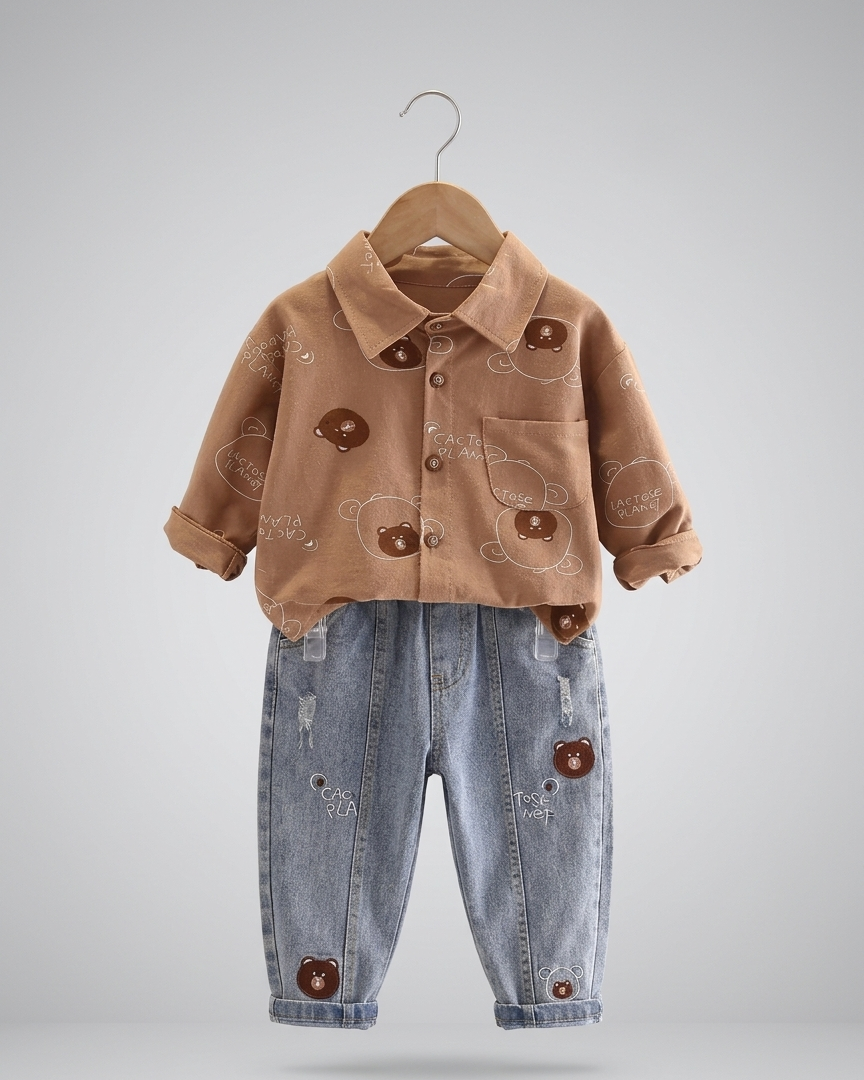 Conjunto niño invierno ropa bebé 2 piezas sudadera manga larga y pantalón vaquero en España