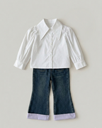 Conjunto niña invierno 3 piezas ropa infantil con chaqueta de felpa y cuello ancho en España