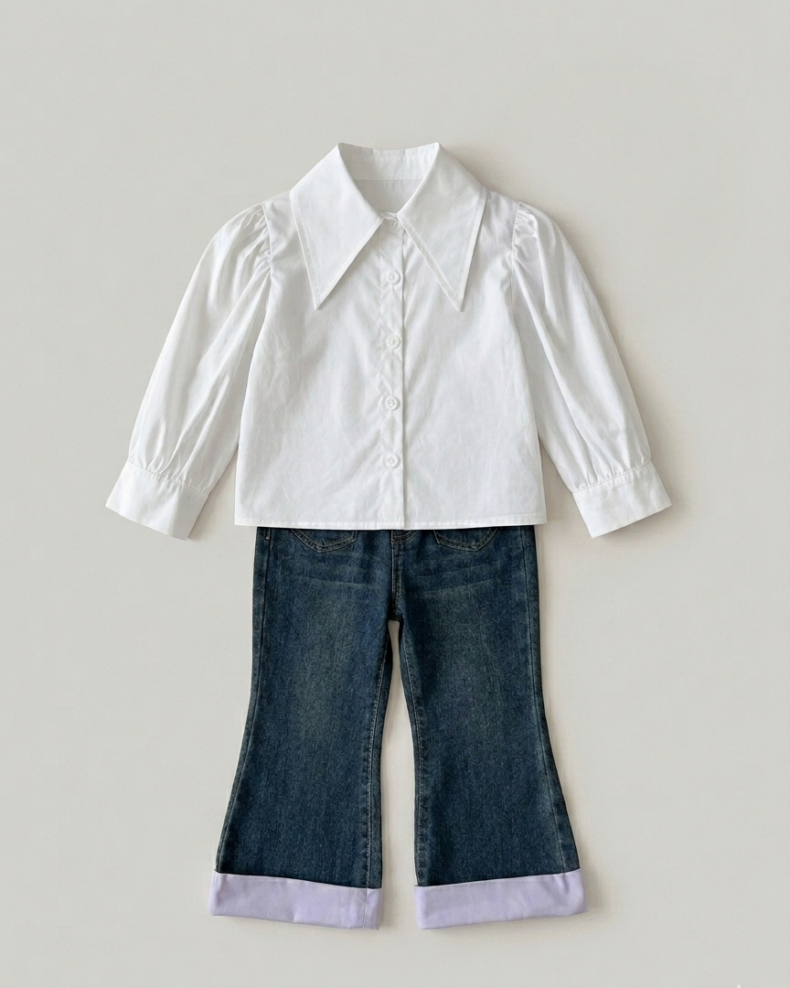 Conjunto niña invierno 3 piezas ropa infantil con chaqueta de felpa y cuello ancho en España
