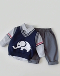 Conjunto Niño Elegante 3 Piezas Chaleco y Pantalón Elefante