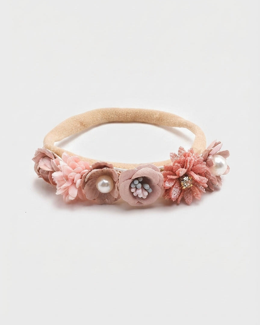 Diademas para el cabello con flores decoradas con perlas