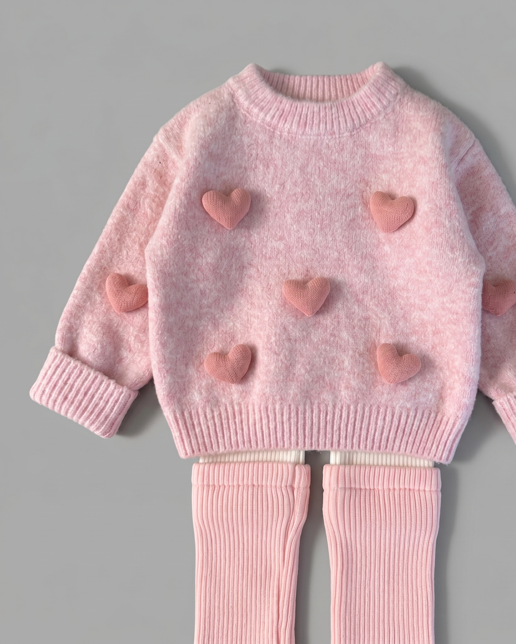 Conjunto niña invierno punto 2 piezas suéter y pantalón con volantes en España