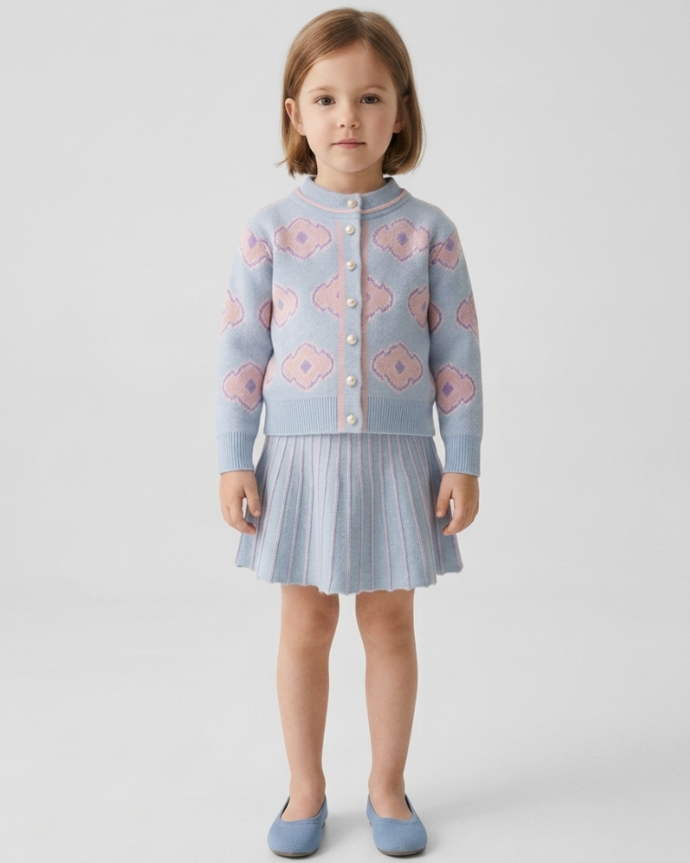 Vestido niña invierno de tejido suave con textura cómoda | vestido niña punto suave | ropa niña elegante en España