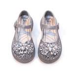 Zapato elegante para niña con diseño de flor de cristal brillante en España