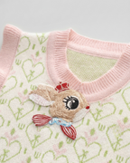 Conjunto niña 3 piezas ropa bebé niña – blusa rosa, chaqueta con conejo y pantalón vaquero con mariposas en España
