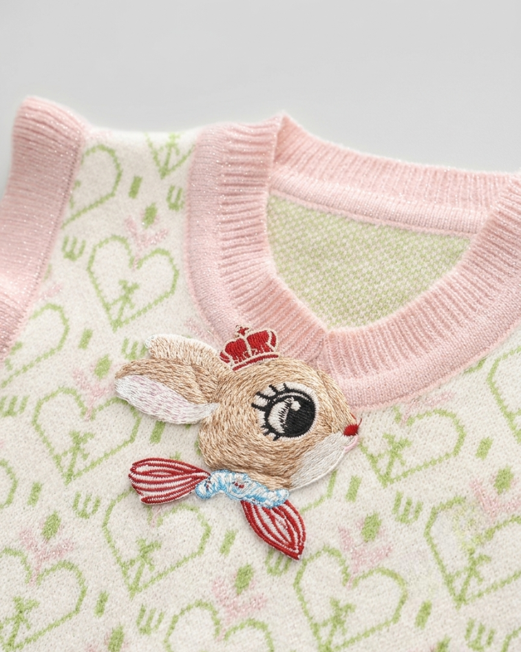 Conjunto niña 3 piezas ropa bebé niña – blusa rosa, chaqueta con conejo y pantalón vaquero con mariposas en España