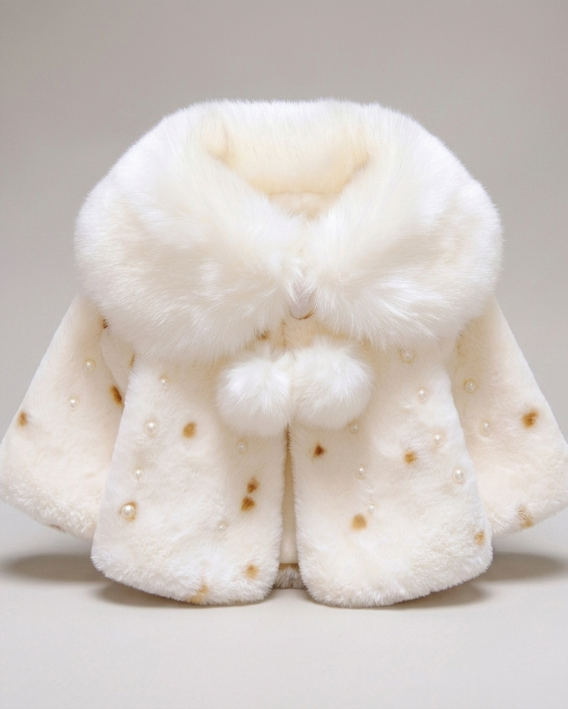 Abrigo niña invierno piel sintética suave  abrigo elegante clásico y moderno destacada para looks elegantes y en España