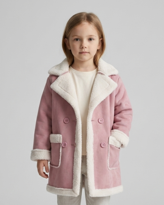 abrigo niña invierno rosa elegante Rosie Elegance – abrigo clásico con forro de piel sintética en España