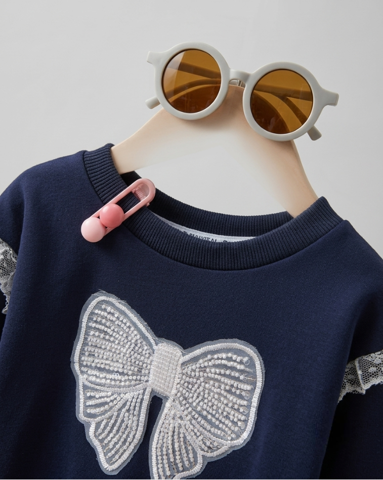 Conjunto niña invierno 2 piezas sudadera con lazo y falda pantalón elegante ropa niña,Ideal para primavera y para clima otoñal en España