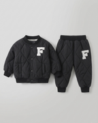 Conjunto bebé niño invierno acolchado de algodón 2 piezas con letra F (chaqueta y pantalón) en España