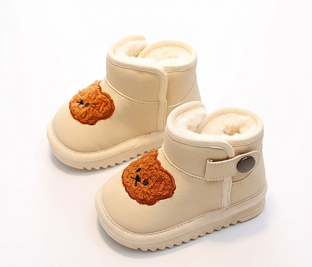 Bota de invierno con diseño adorable decorada con cara de osito en España