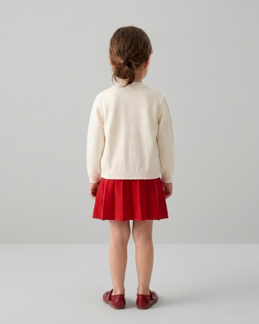 Conjunto niña invierno felpa con bordado de frutas 3D chaqueta y falda en España