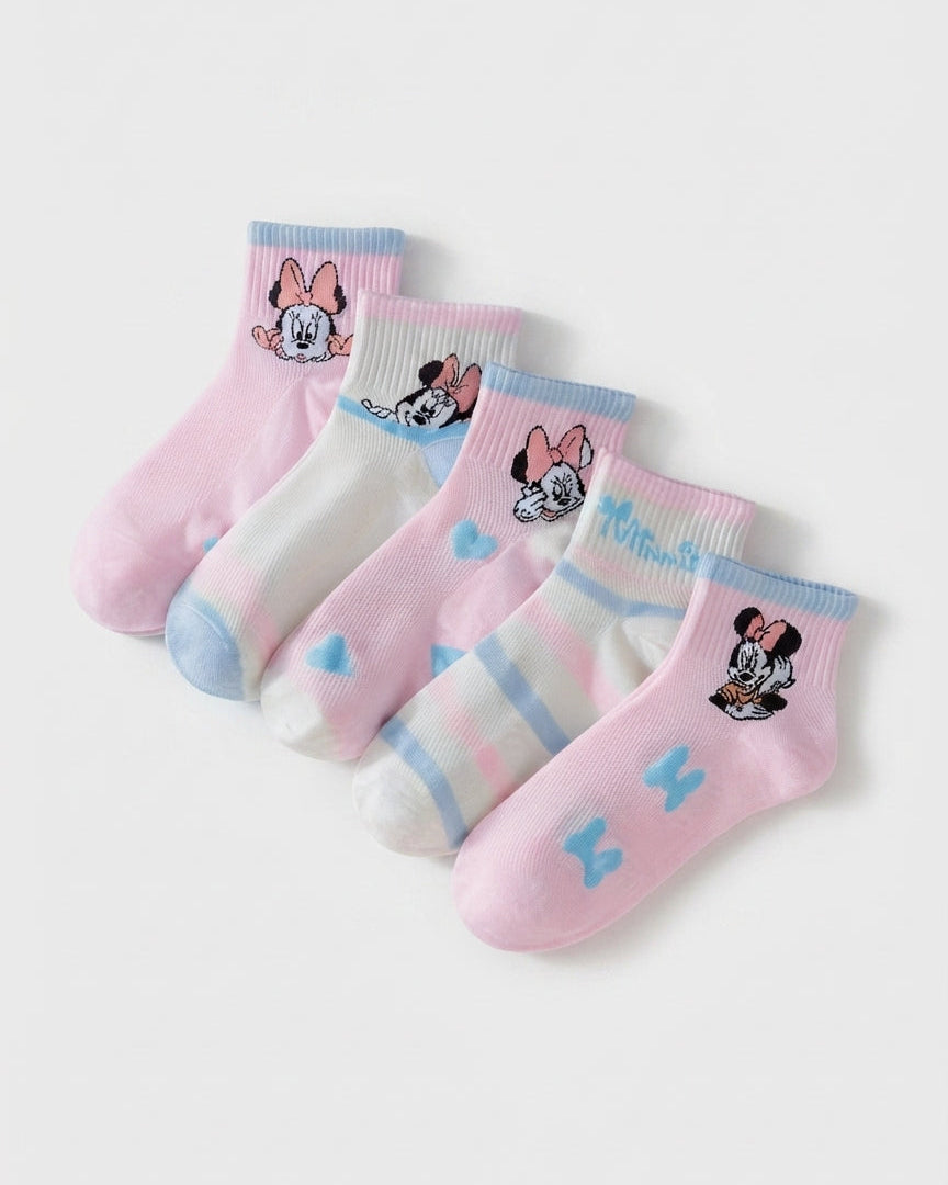 Calcetines de Minnie Mouse para niñas  5 diseños diferentes