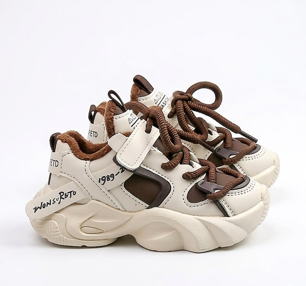 Zapatillas deportivas para niños con suela gruesa y forro de peluche para invierno en España