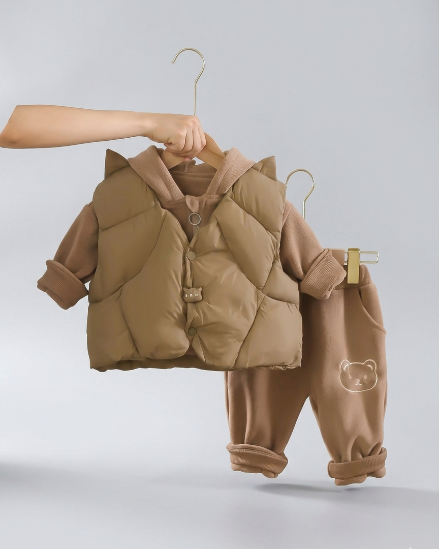 Conjunto bebé invierno 3 piezas cálido con chaqueta y pantalón,Ideal para clima otoñal y principios de invierno  en España