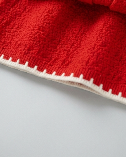 Conjunto niña invierno punto 2 piezas suéter y falda roja elegante ropa infantil,Ideal para clima otoñal en España