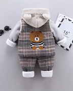 Conjunto bebé invierno 3 piezas chaqueta pantalón sudadera acolchada outfit bebé