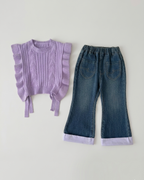 Conjunto niña invierno 3 piezas ropa infantil con chaqueta de felpa y cuello ancho en España