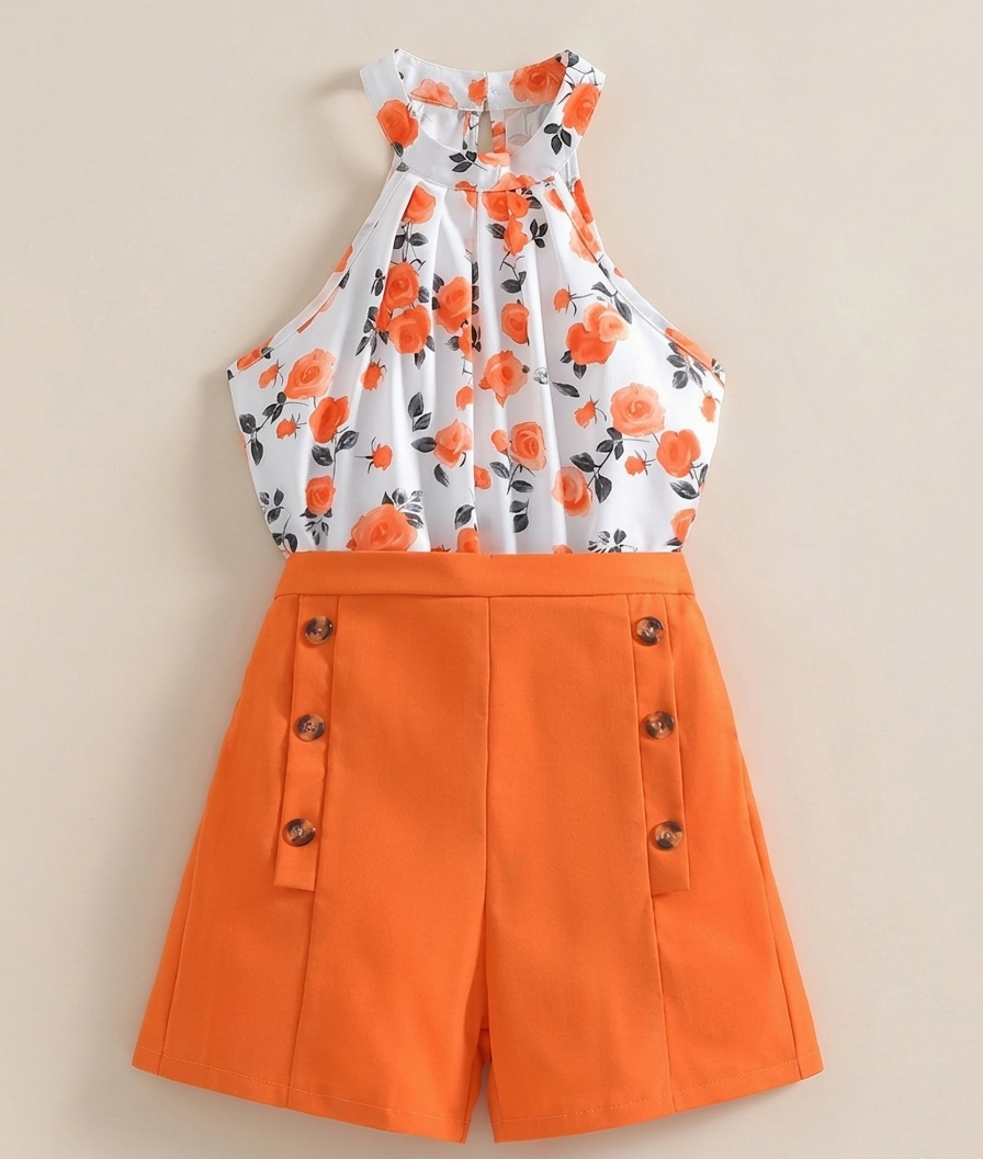 Conjunto Floral Naranja