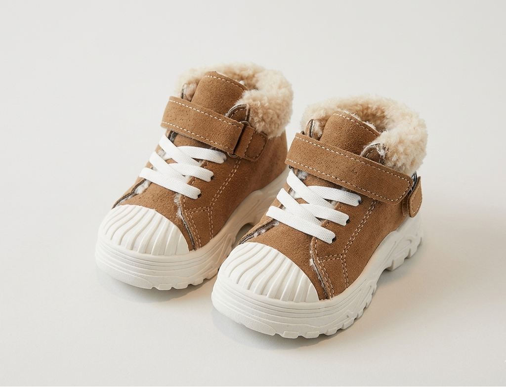 Zapatos cálidos forrados de piel con un diseño moderno detalle diseño