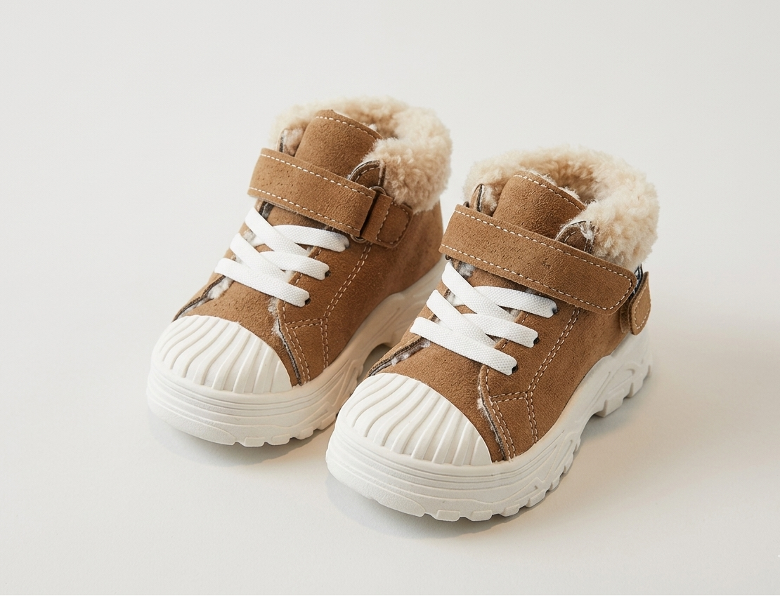 Zapatos cálidos forrados de piel con un diseño moderno detalle diseño