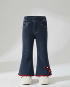 Jeans Acampanados para Niña con Lazos Decorativos