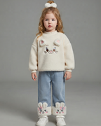 Conjunto Niña Invierno 2 Piezas Suéter Peluche y Vaquero