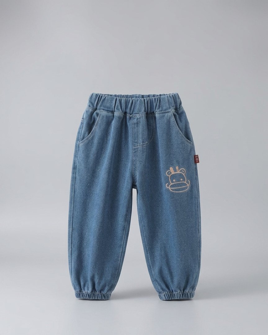 Conjunto bebé 3 piezas de algodón con chaqueta de punto y pantalón jirafa 3D