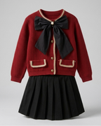 Conjunto niña 2 piezas con lazo grande elegante otoño invierno  es perfecto para ocasiones especiales, en España