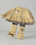 Conjunto niña invierno 2 piezas cárdigan de punto y falda estampada ,destacada para looks elegantes y sencillos en España