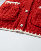 Conjunto niña invierno punto 2 piezas suéter y falda roja elegante ropa infantil,Ideal para clima otoñal en España