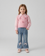 Conjunto Niña Perlas 3 Piezas Blusa Abullonada