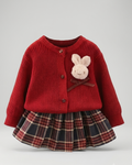 Conjunto Niña Falda Cuadros Invierno Lana